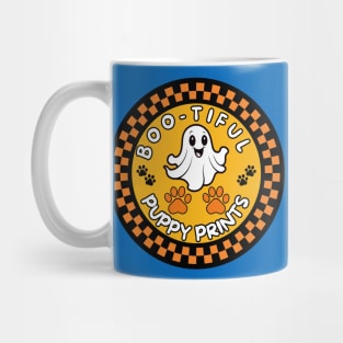 Cute Halloween ghost and Puppy Prints Boo-tiful Mug